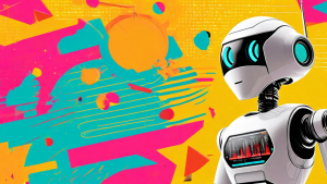 robot on a pop art background